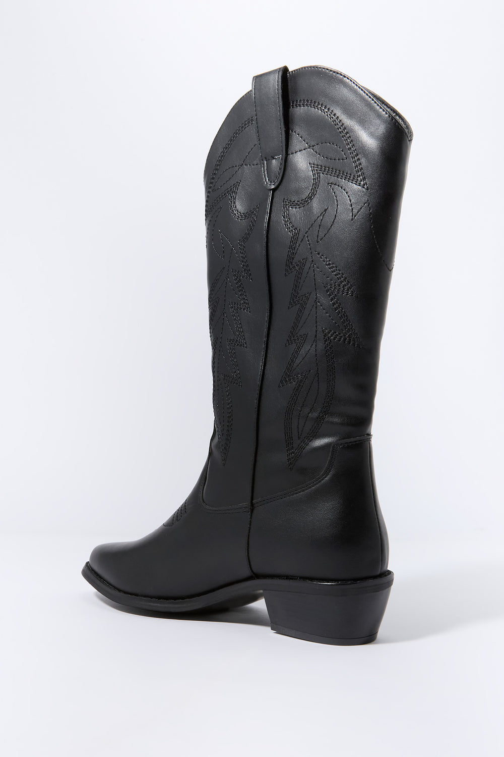 Faux Leather Tall Cowboy Boot Faux Leather Tall Cowboy Boot 4