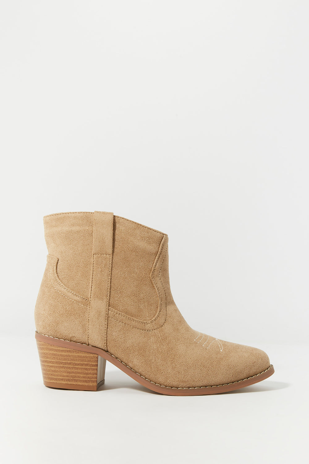 Faux Suede Ankle Cowboy Boot Faux Suede Ankle Cowboy Boot 1