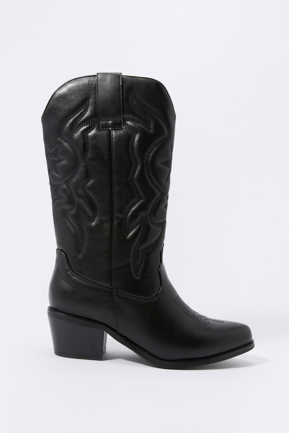 Faux Leather Tall Western Boot Faux Leather Tall Western Boot 1