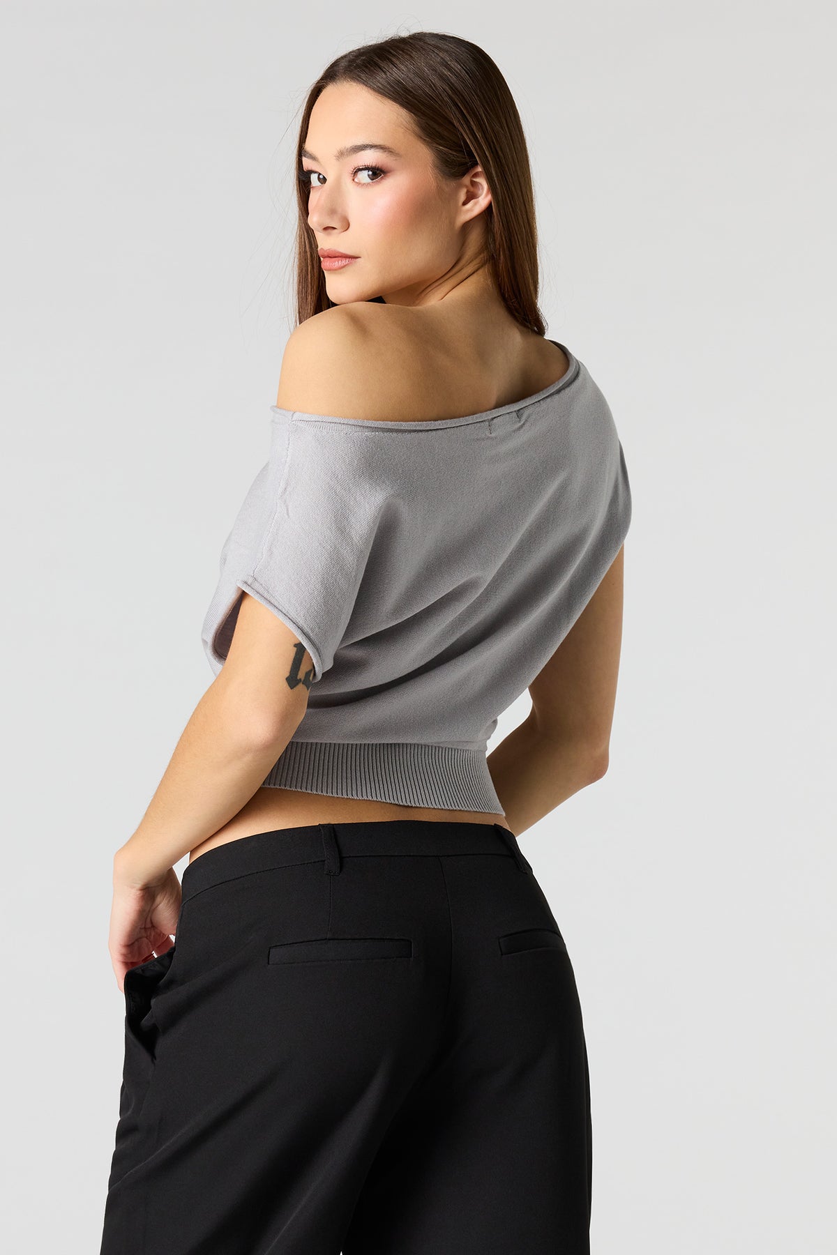 Alt View 9. Dolman Short Sleeve Knit Top - Ivory