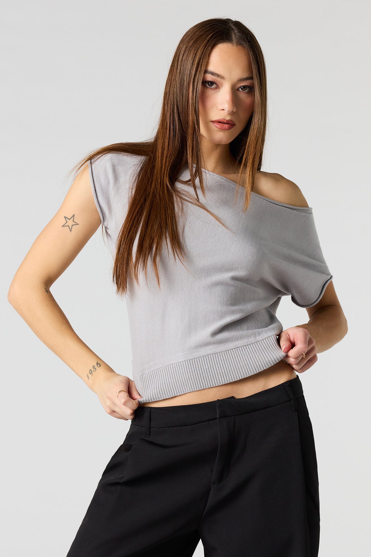 Alt View 8. Dolman Short Sleeve Knit Top - Ivory