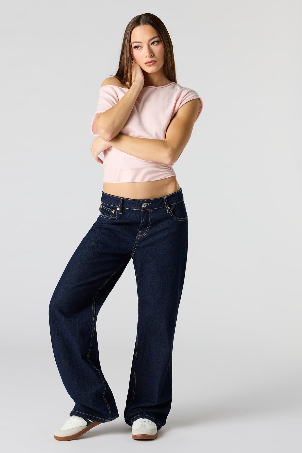 Alt View 3. Dolman Short Sleeve Knit Top - Light Pink