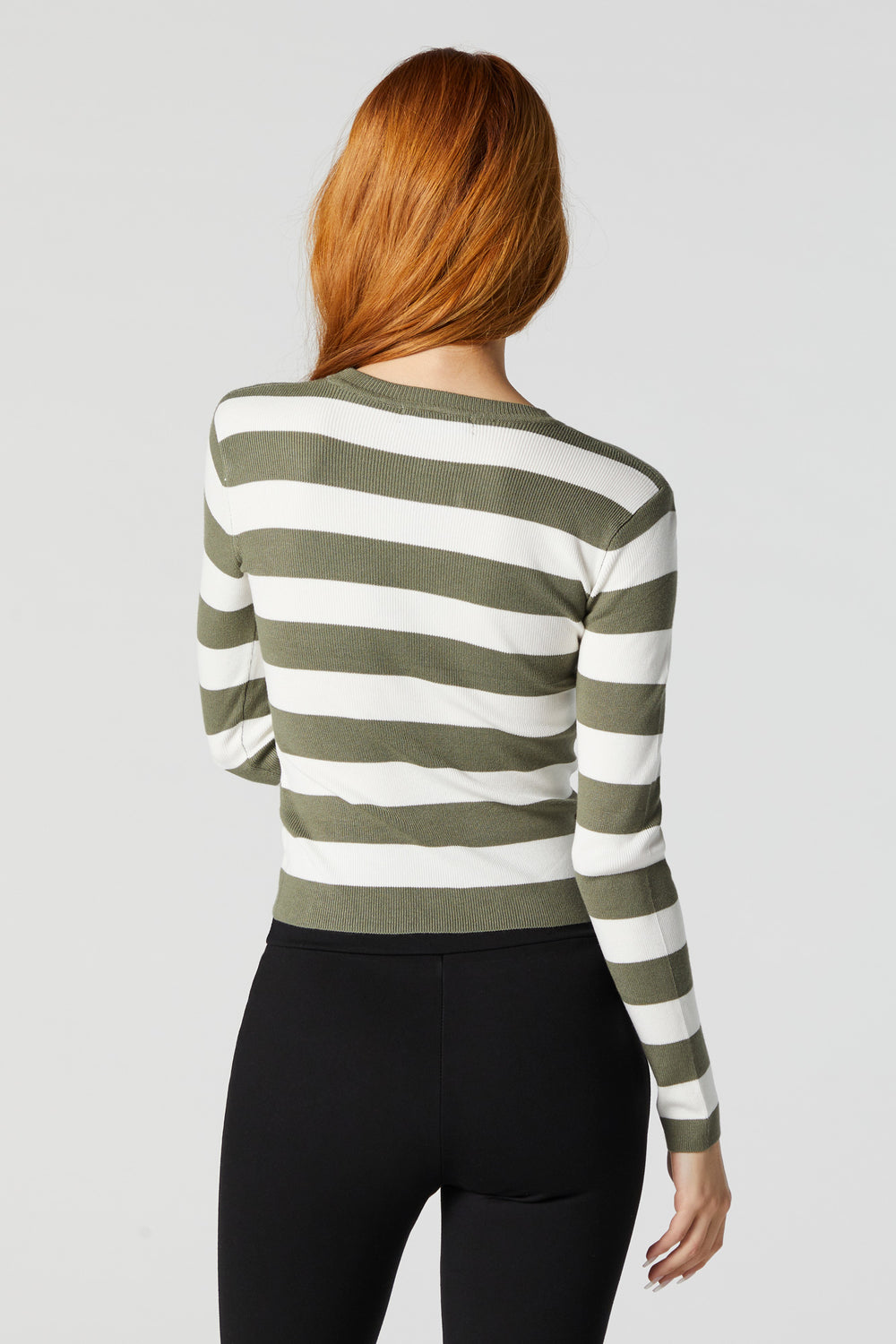 Wide Striped Ribbed Long Sleeve Top Wide Striped Ribbed Long Sleeve Top 2