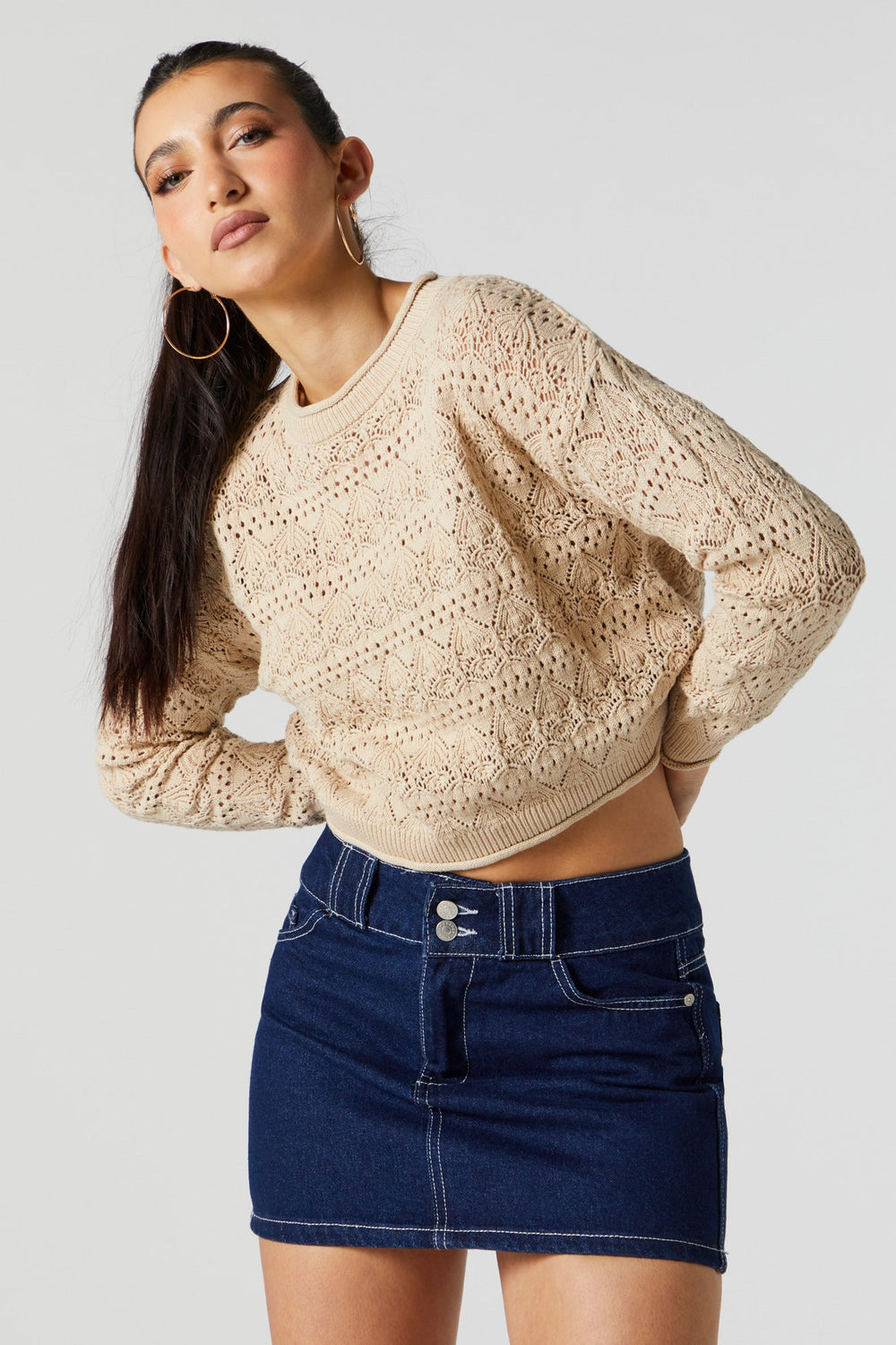 Coloured Crochet Knit Cropped Sweater Coloured Crochet Knit Cropped Sweater 4