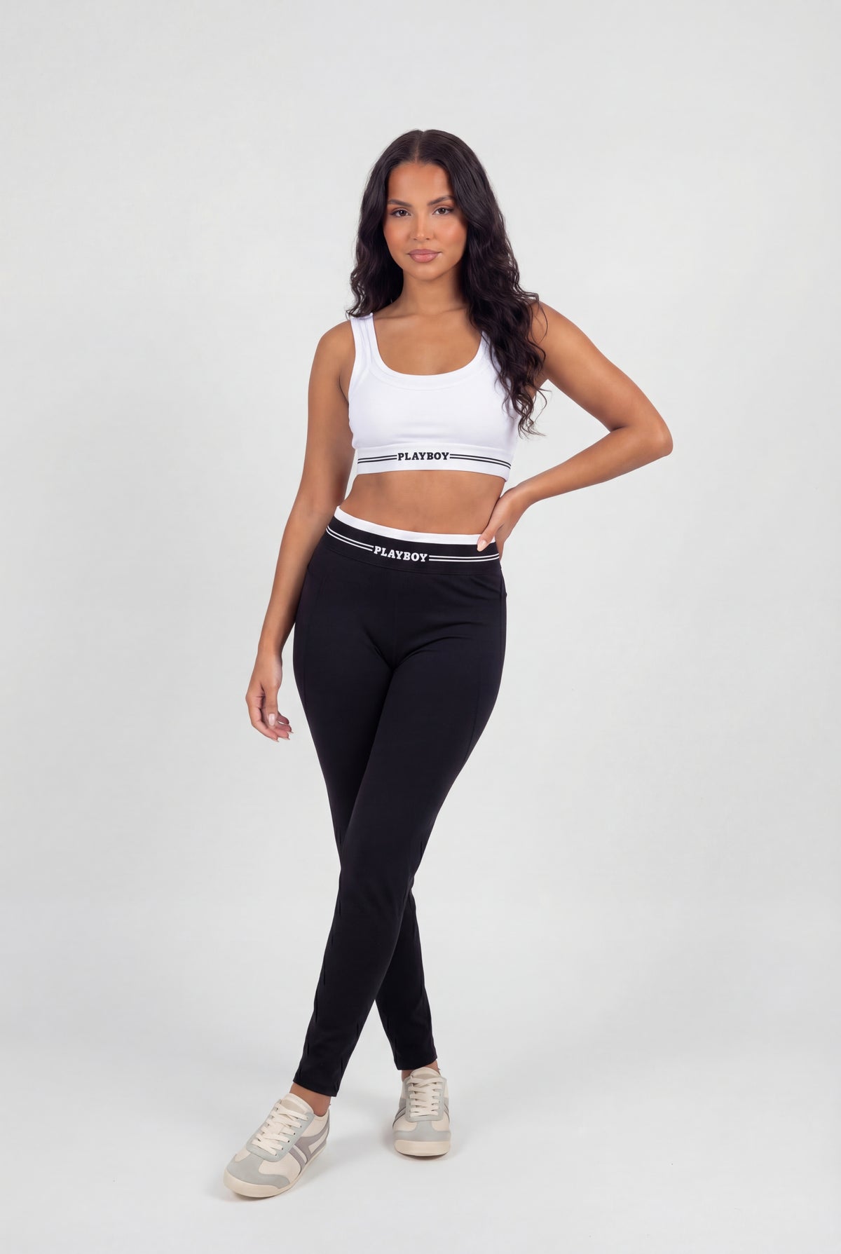 Alt View 2. Playboy High Density Layered Sports Bra - White