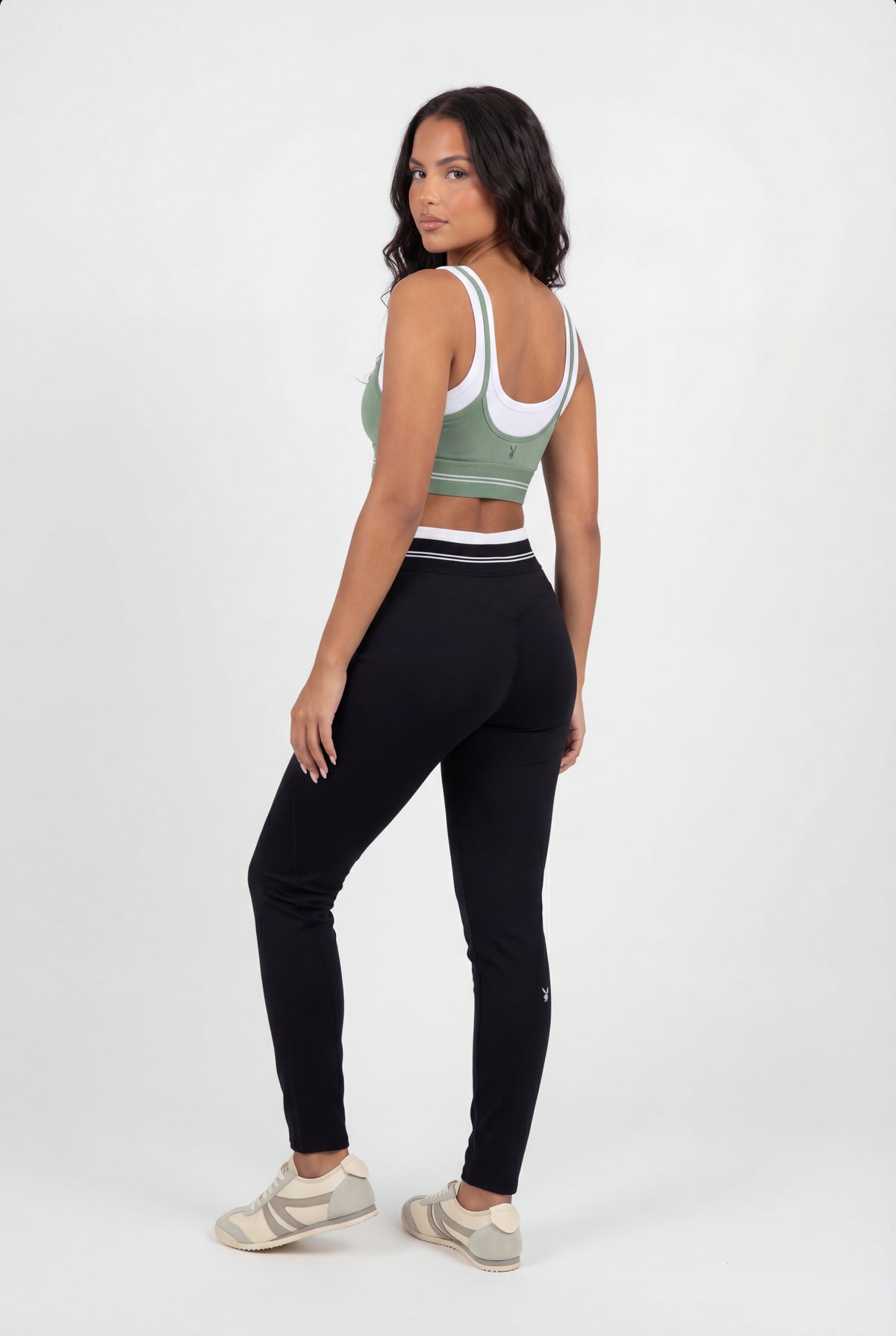 Alt View 3. Playboy High Density Layered Sports Bra - Green