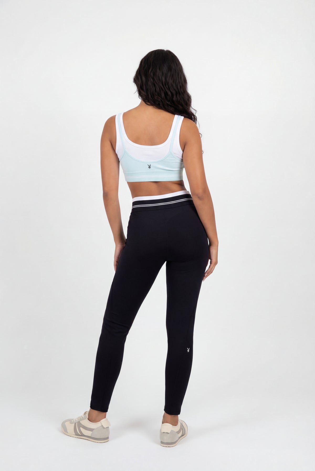 Alt View 3. Playboy High Density Layered Sports Bra - Light Blue