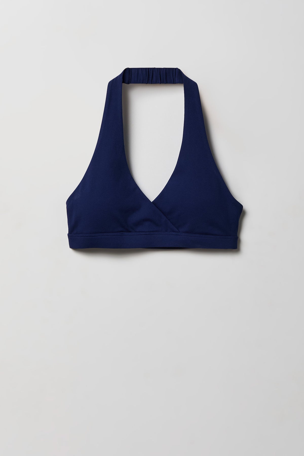 Alt View 4. Active High Density Surplice Halter Bra - Navy