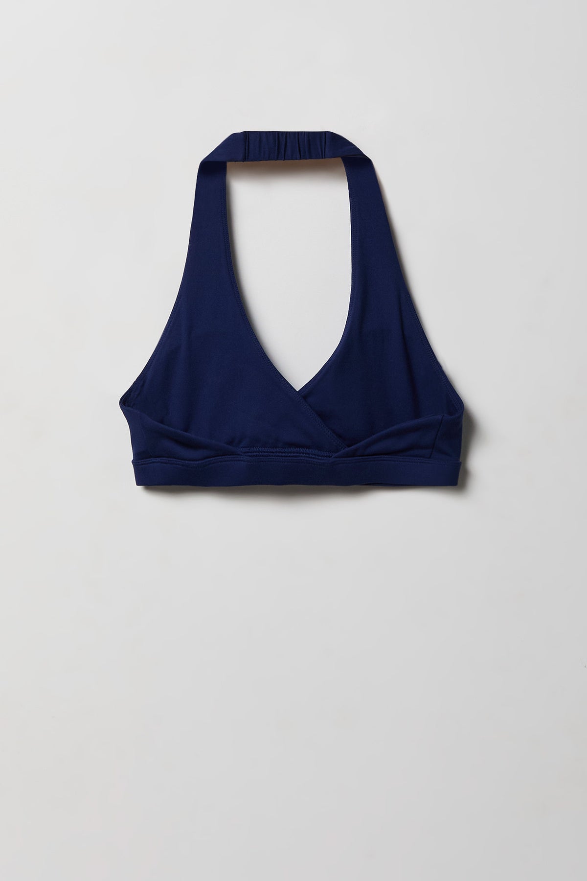 Alt View 5. Active High Density Surplice Halter Bra - Navy