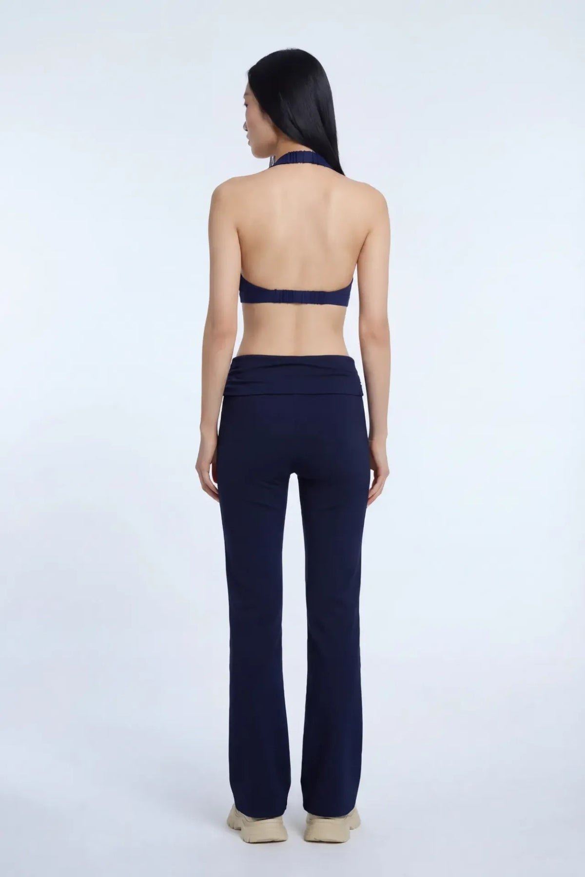 Alt View 3. Active High Density Surplice Halter Bra - Navy