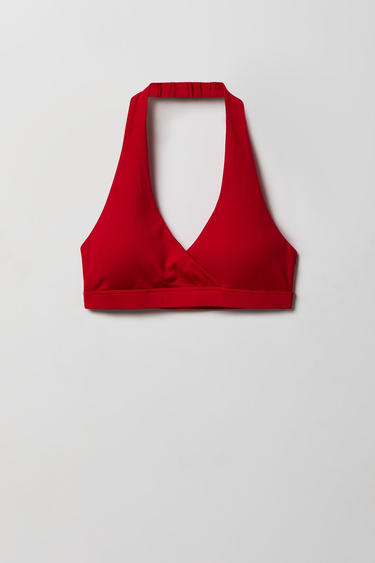 Alt View 3. Active High Density Surplice Halter Bra - Red