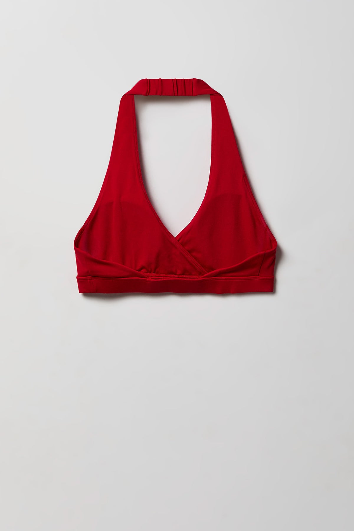Alt View 4. Active High Density Surplice Halter Bra - Red