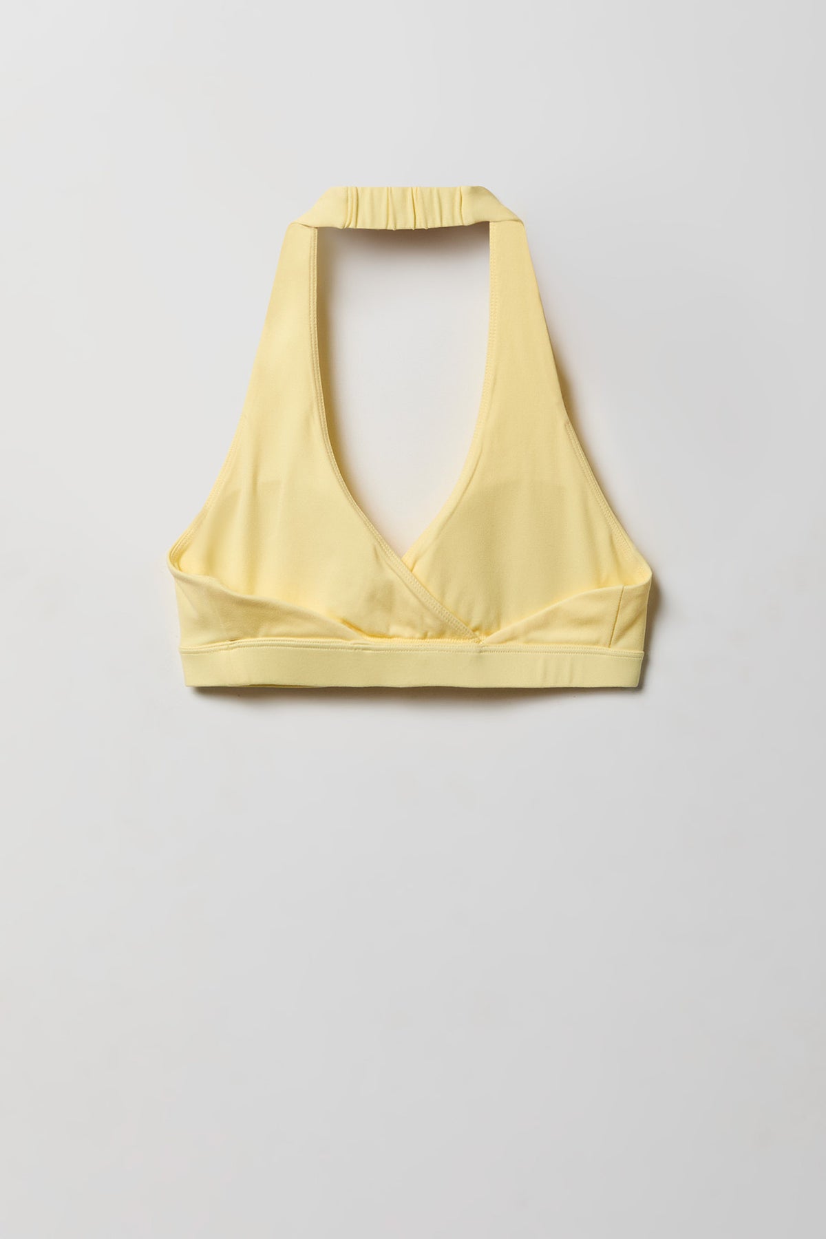 Alt View 4. Active High Density Surplice Halter Bra - Yellow