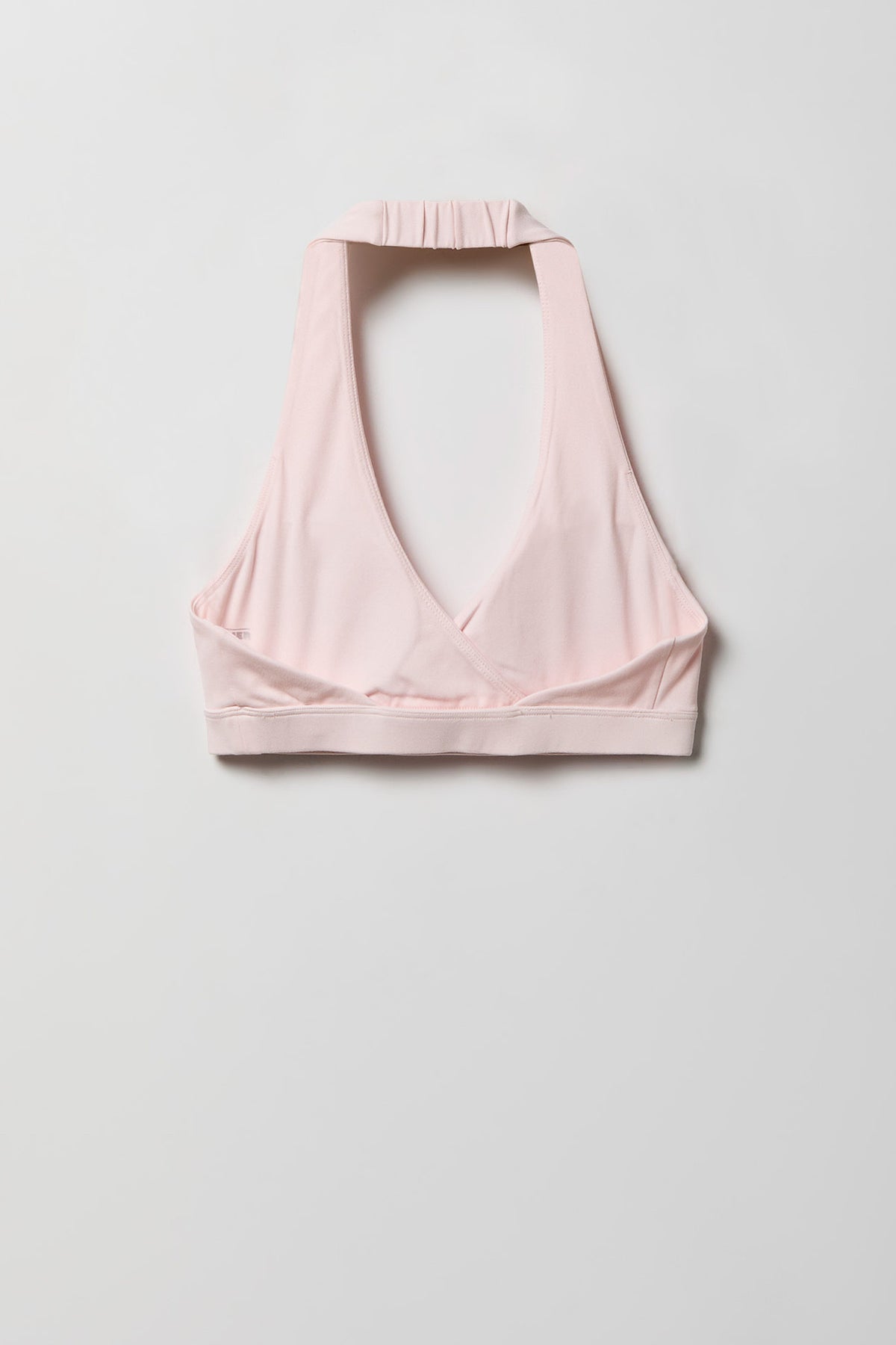 Alt View 4. Active High Density Surplice Halter Bra - Light Pink