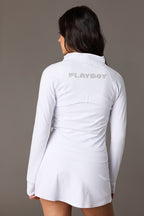 Playboy High Density Rhinestone 2 Way Zip Jacket