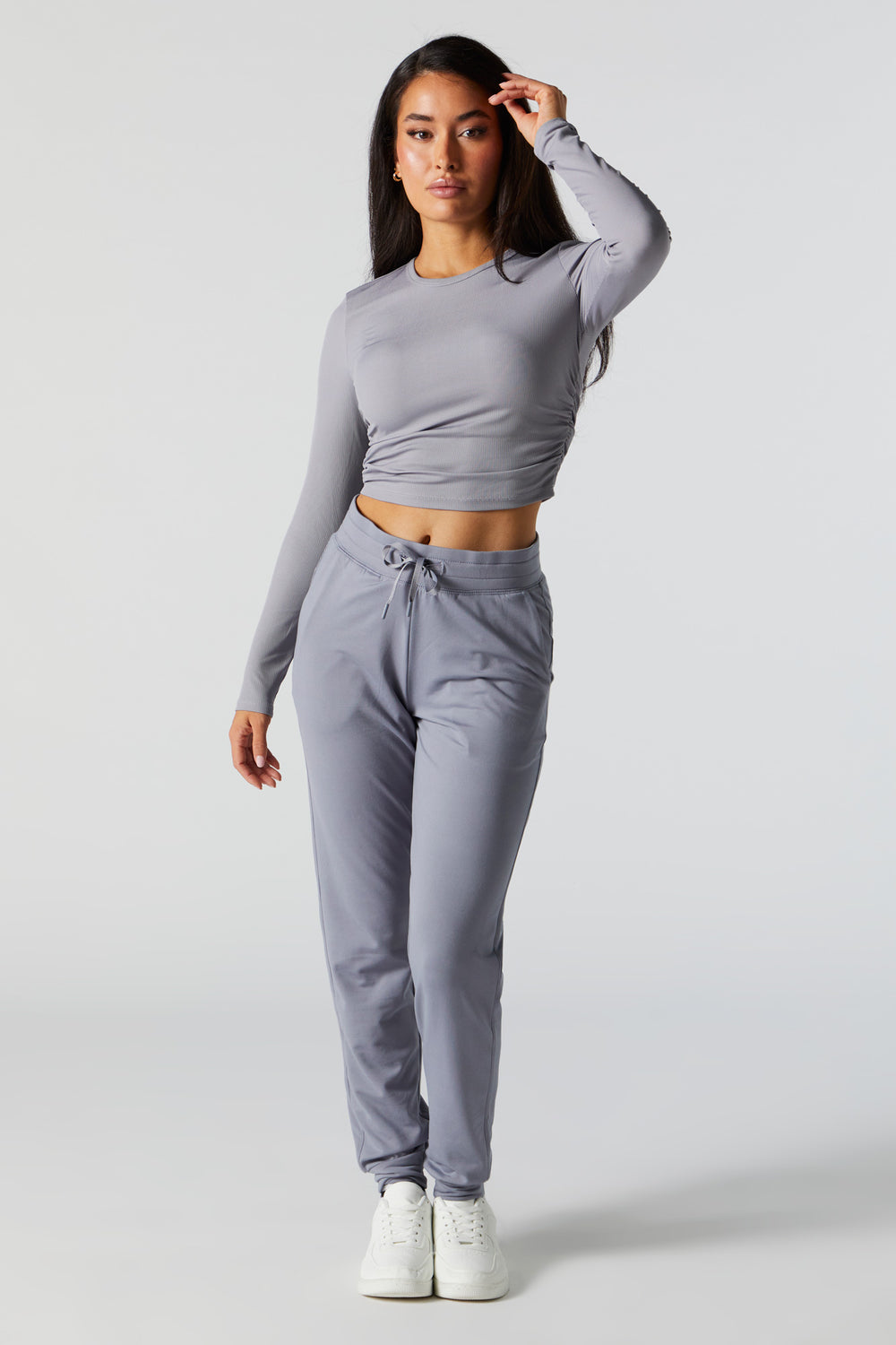 Side Cinched Long Sleeve Crop Top Side Cinched Long Sleeve Crop Top 9