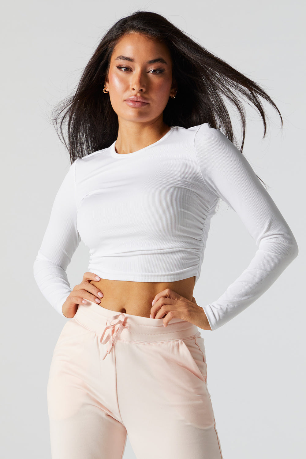 Side Cinched Long Sleeve Crop Top Side Cinched Long Sleeve Crop Top 10