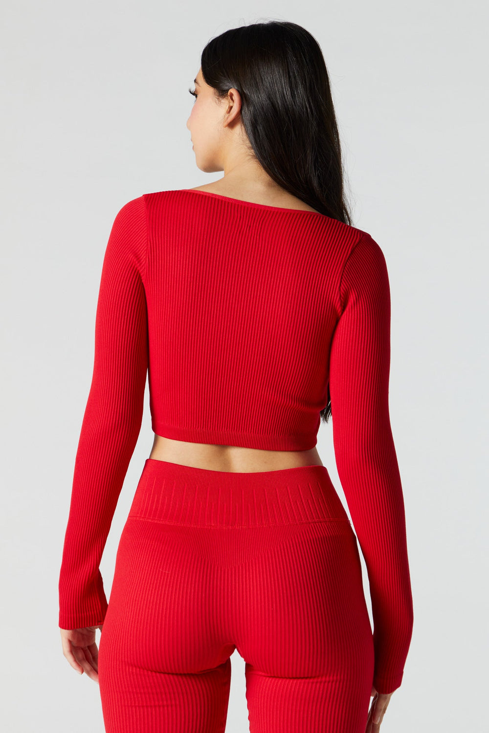 Red Sommer Ray Active Seamless Long Sleeve Top Red Sommer Ray Active Seamless Long Sleeve Top 2