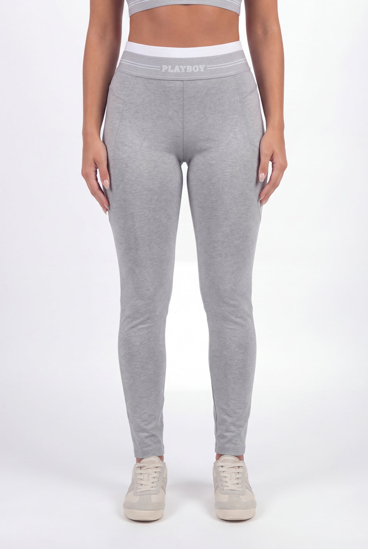 Alt View 3. Playboy Active High Density Legging - Heather Grey