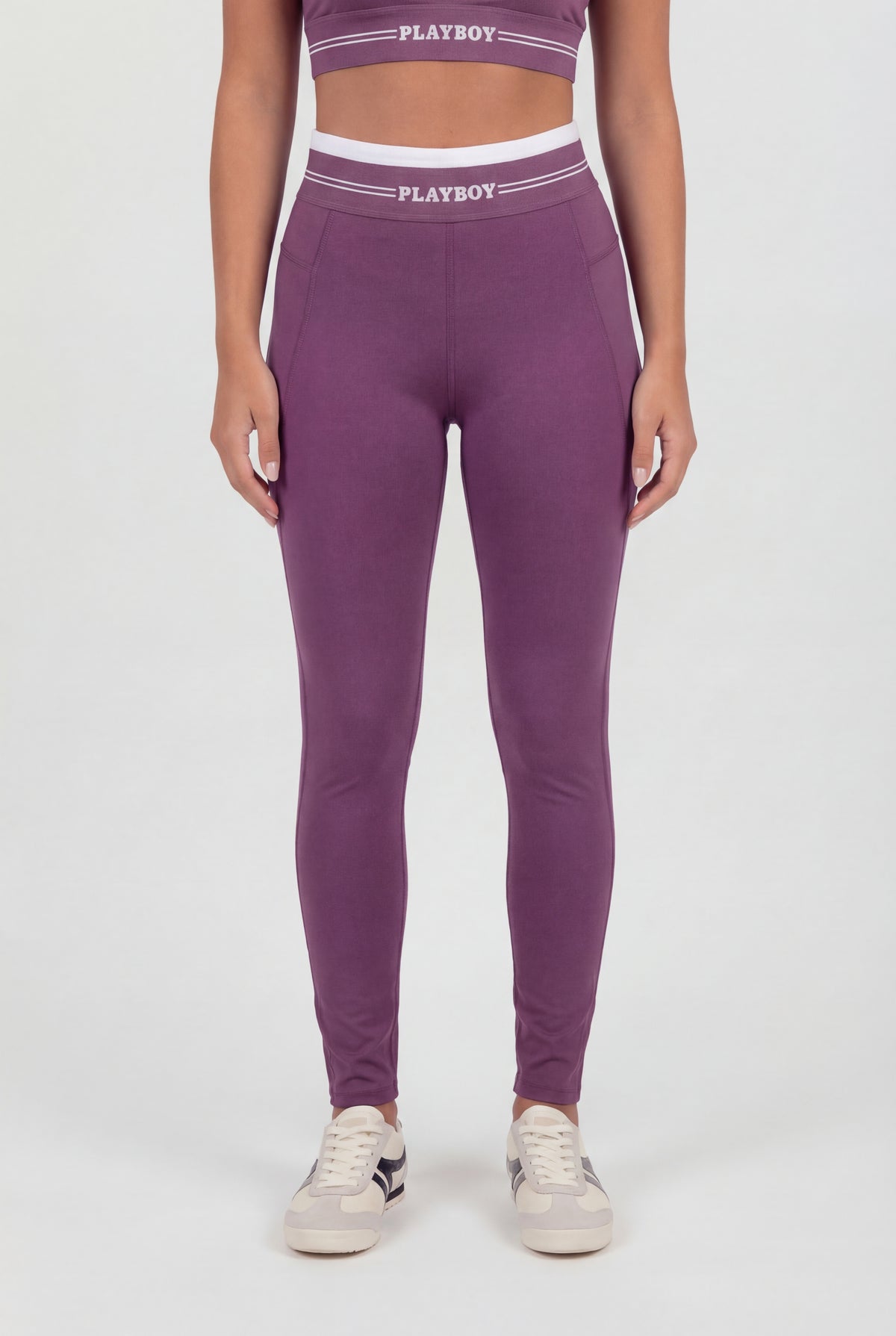 Alt View 3. Playboy Active High Density Legging - Purple