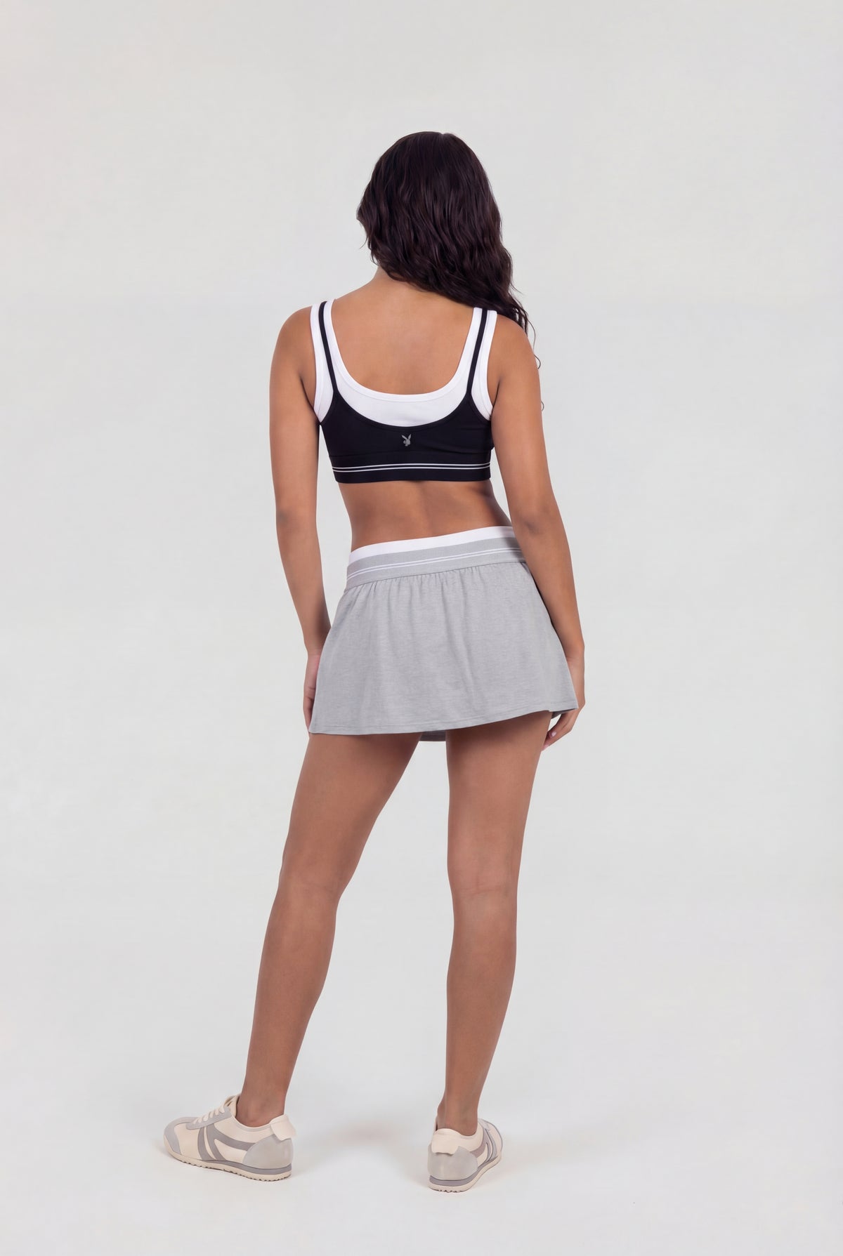 Alt View 2. Playboy Active High Density Skort - Heather Grey