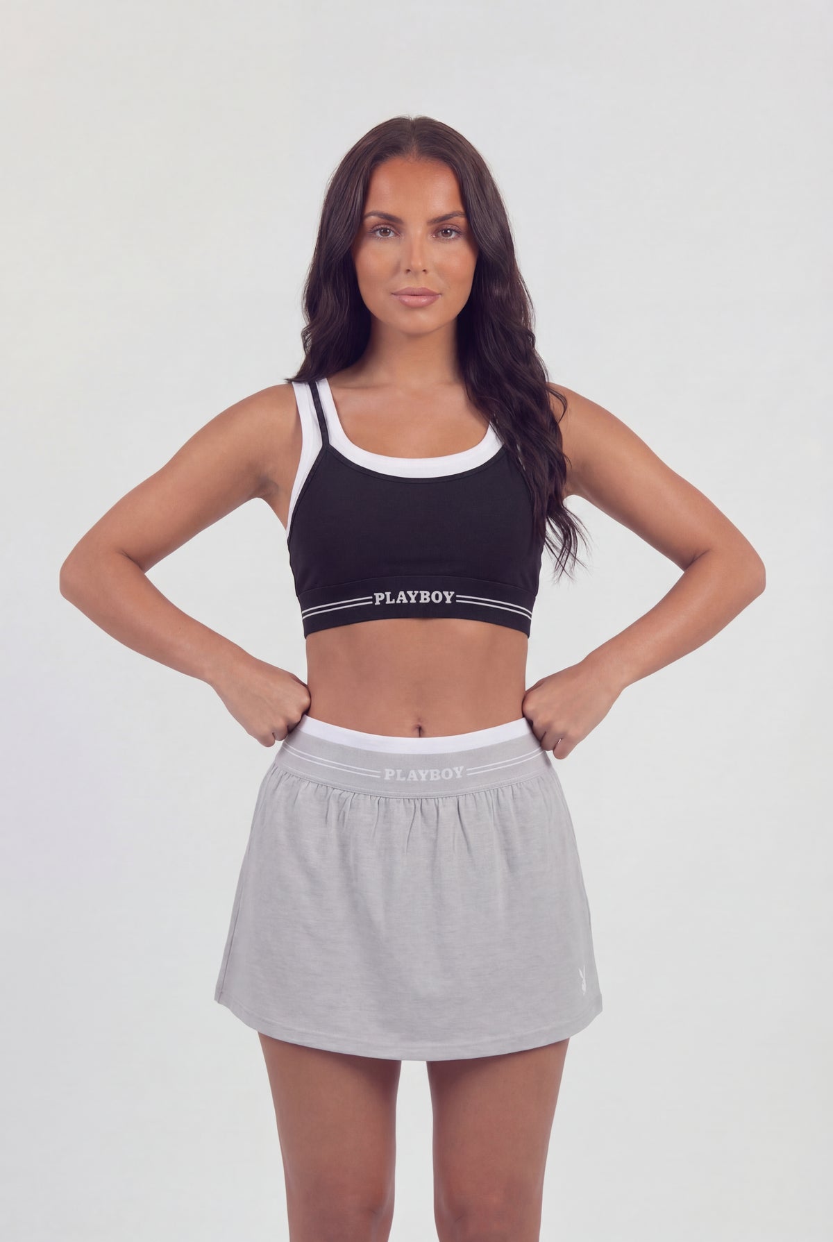 Playboy Active High Density Skort - Heather Grey