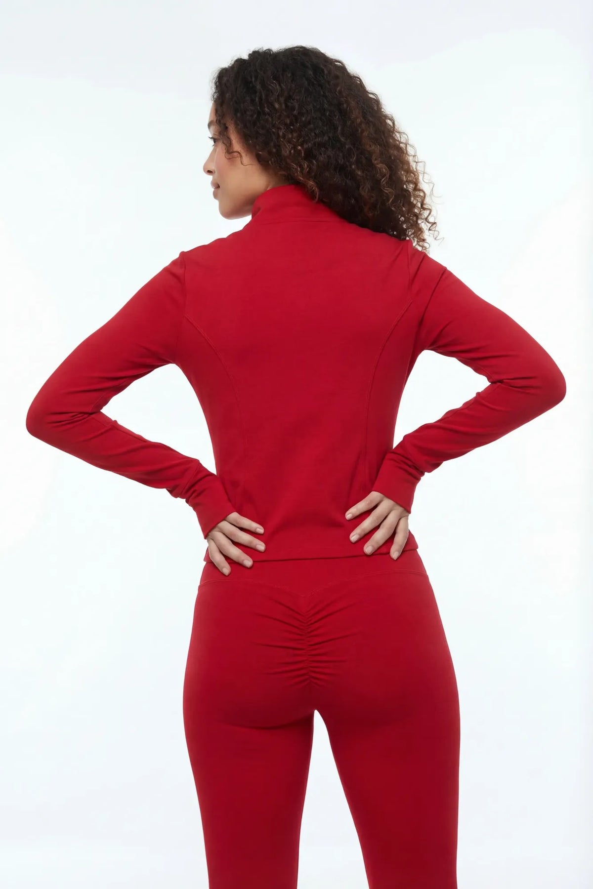Alt View 2. Active High Density Scrunch Legging - Red