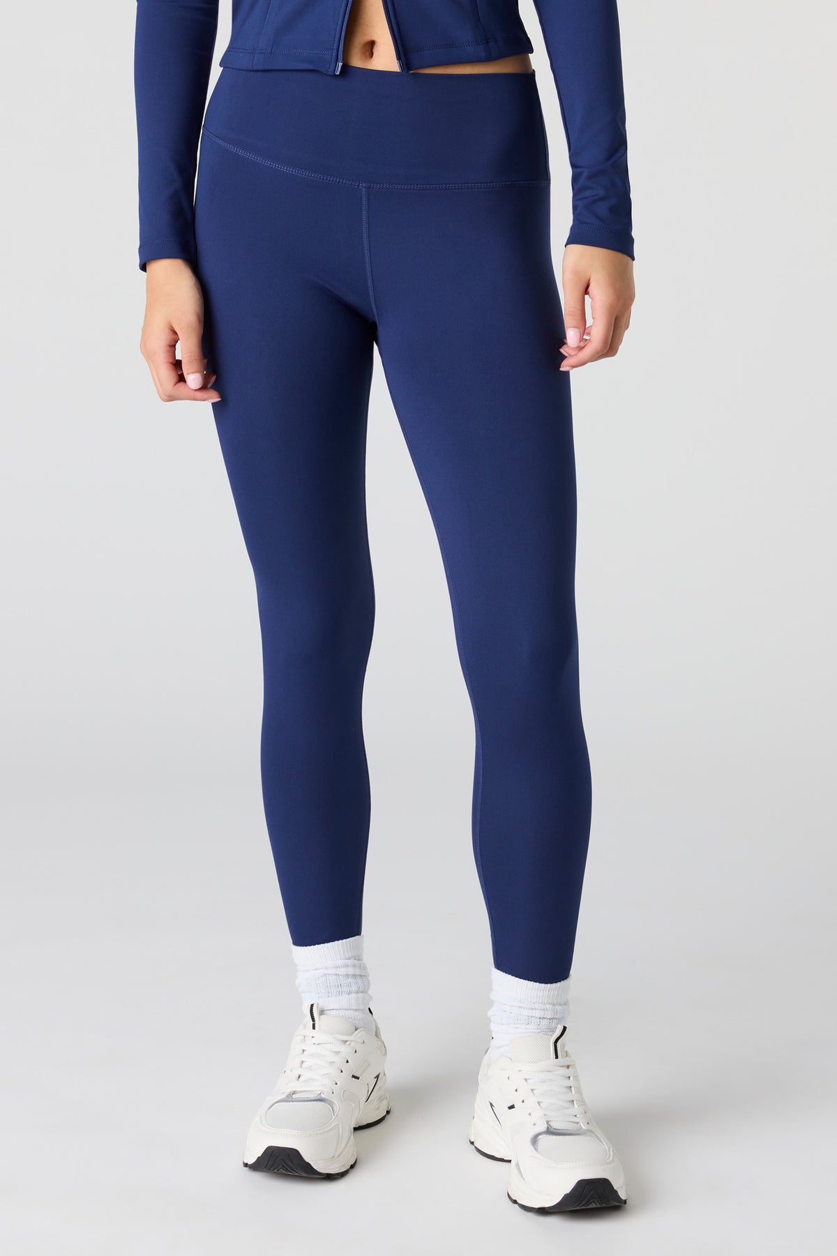 Alt View 2. Active High Density Solid Legging - Navy