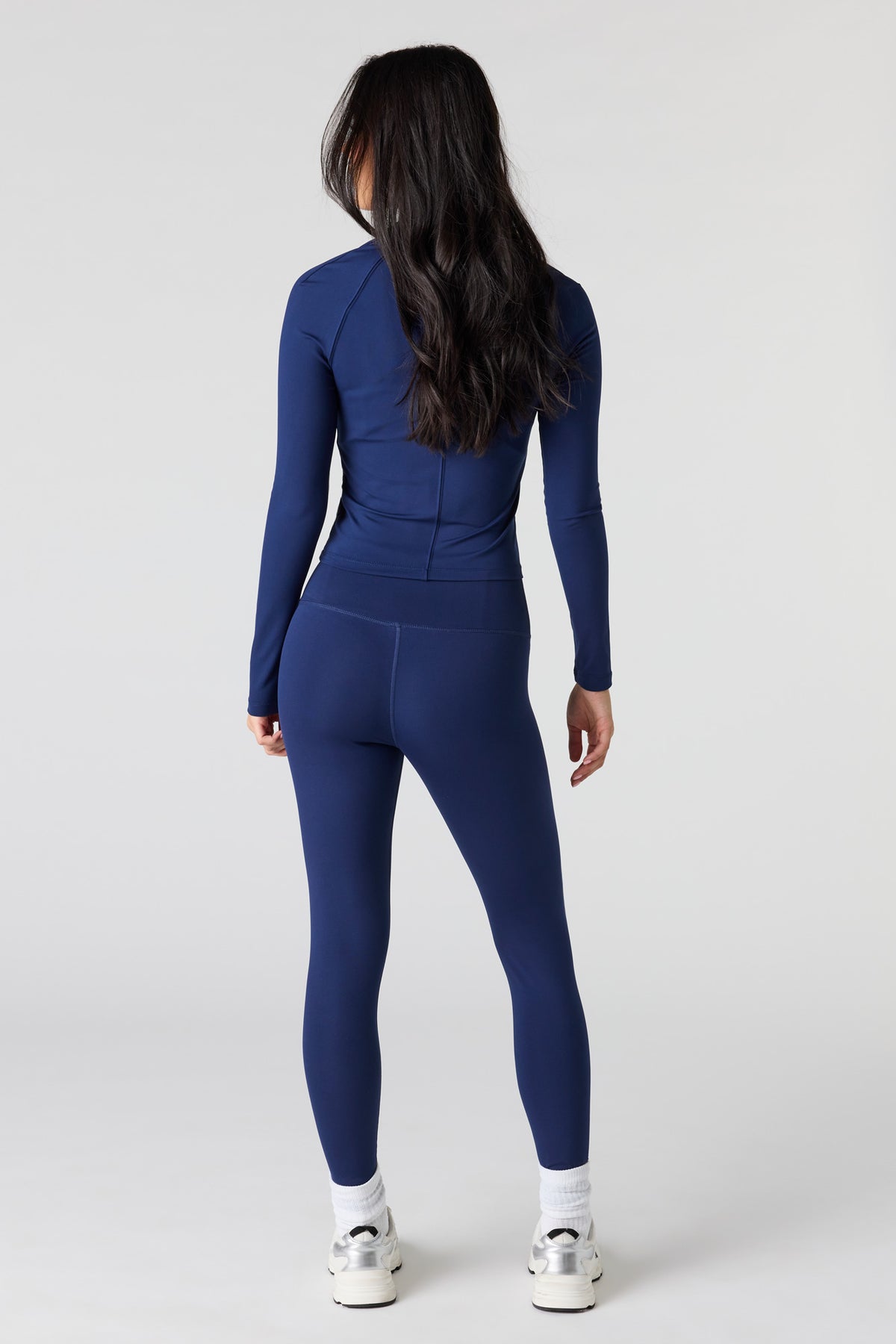 Alt View 3. Active High Density Solid Legging - Navy
