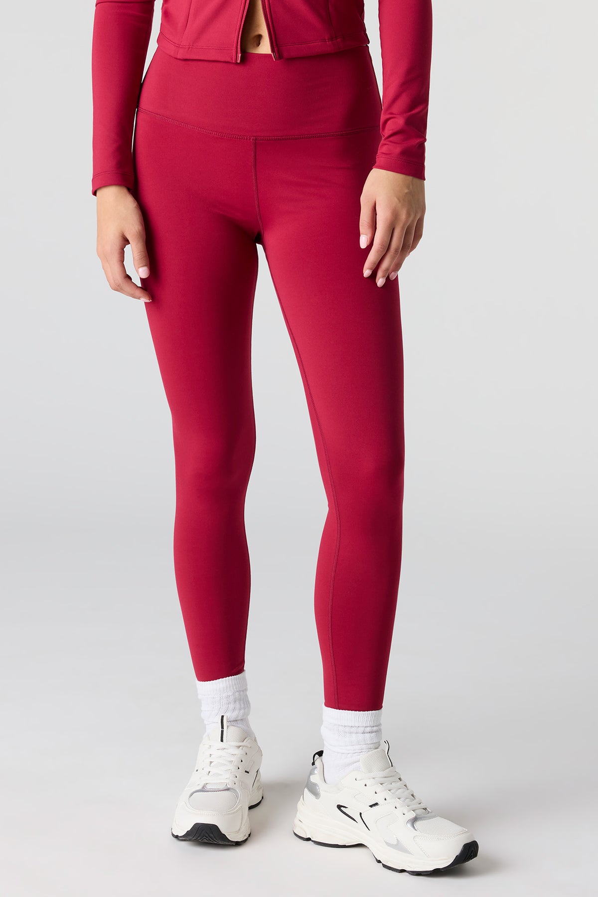 Alt View 3. Active High Density Solid Legging - Red