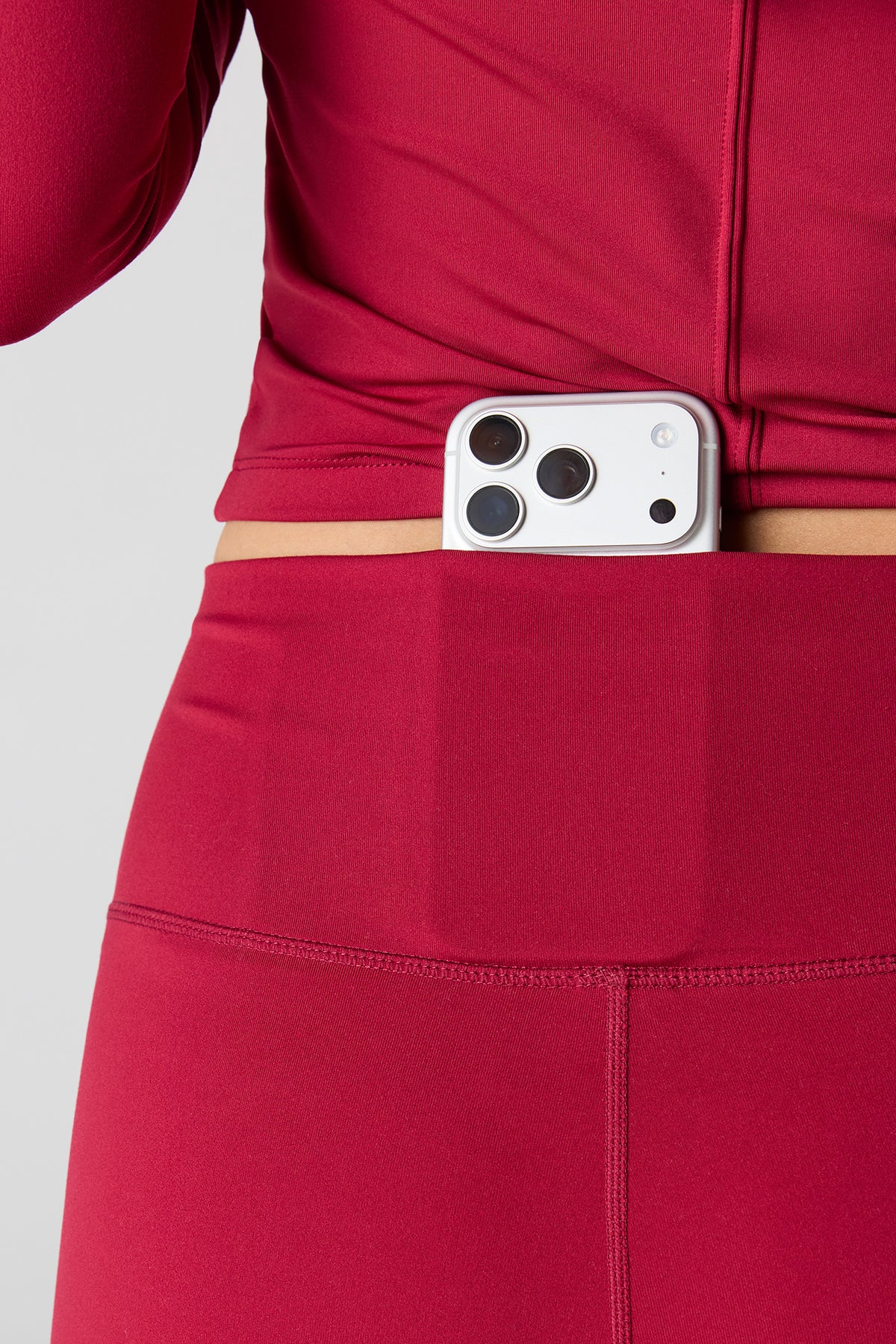 Alt View 4. Active High Density Solid Legging - Red