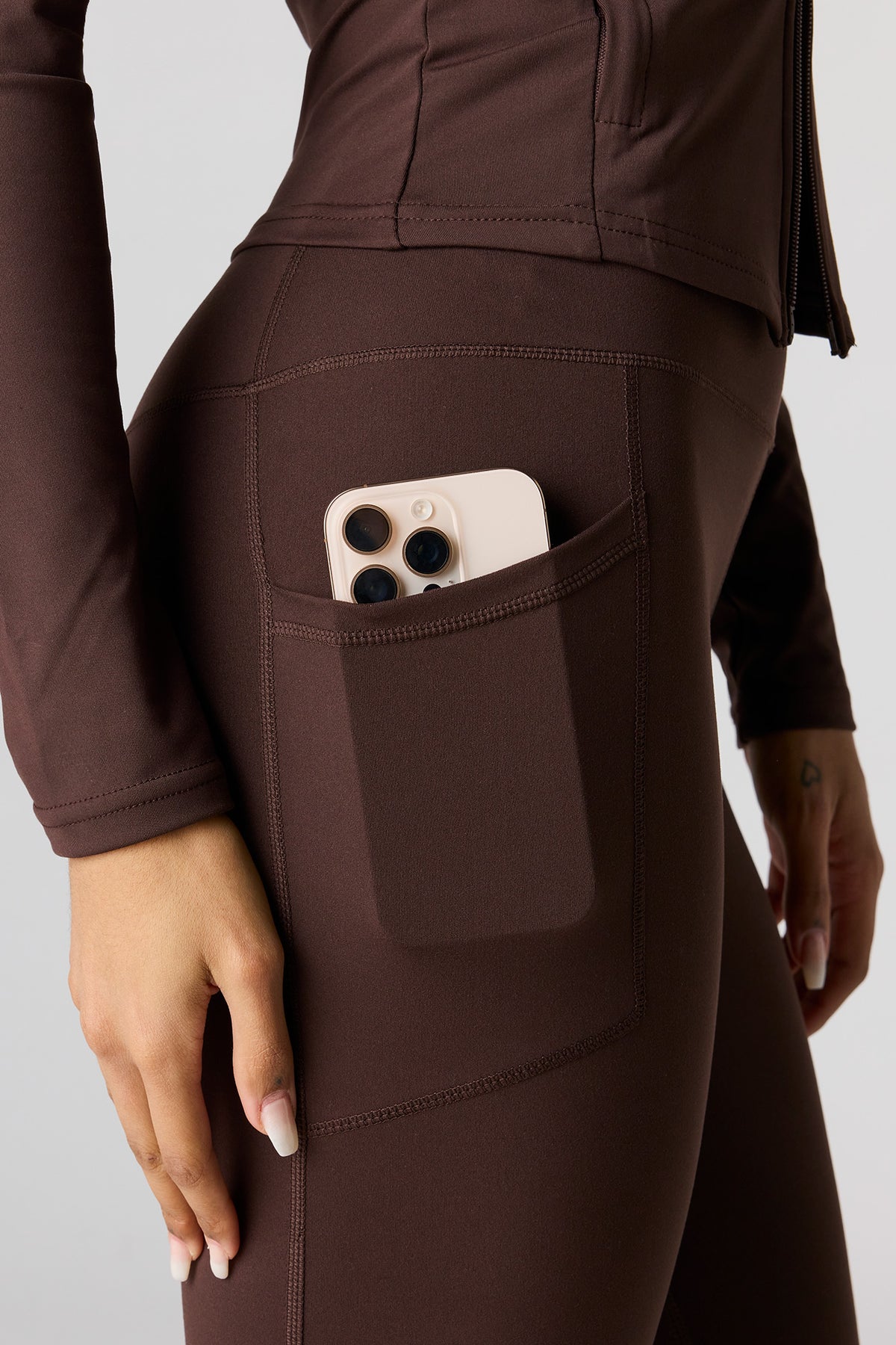 Alt View 13. Active High Density Side Pocket Legging - Pink