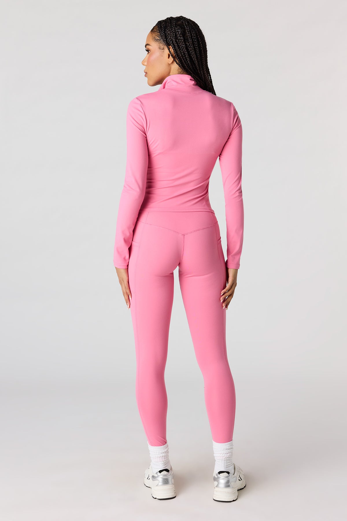 Alt View 3. Active High Density Side Pocket Legging - Pink