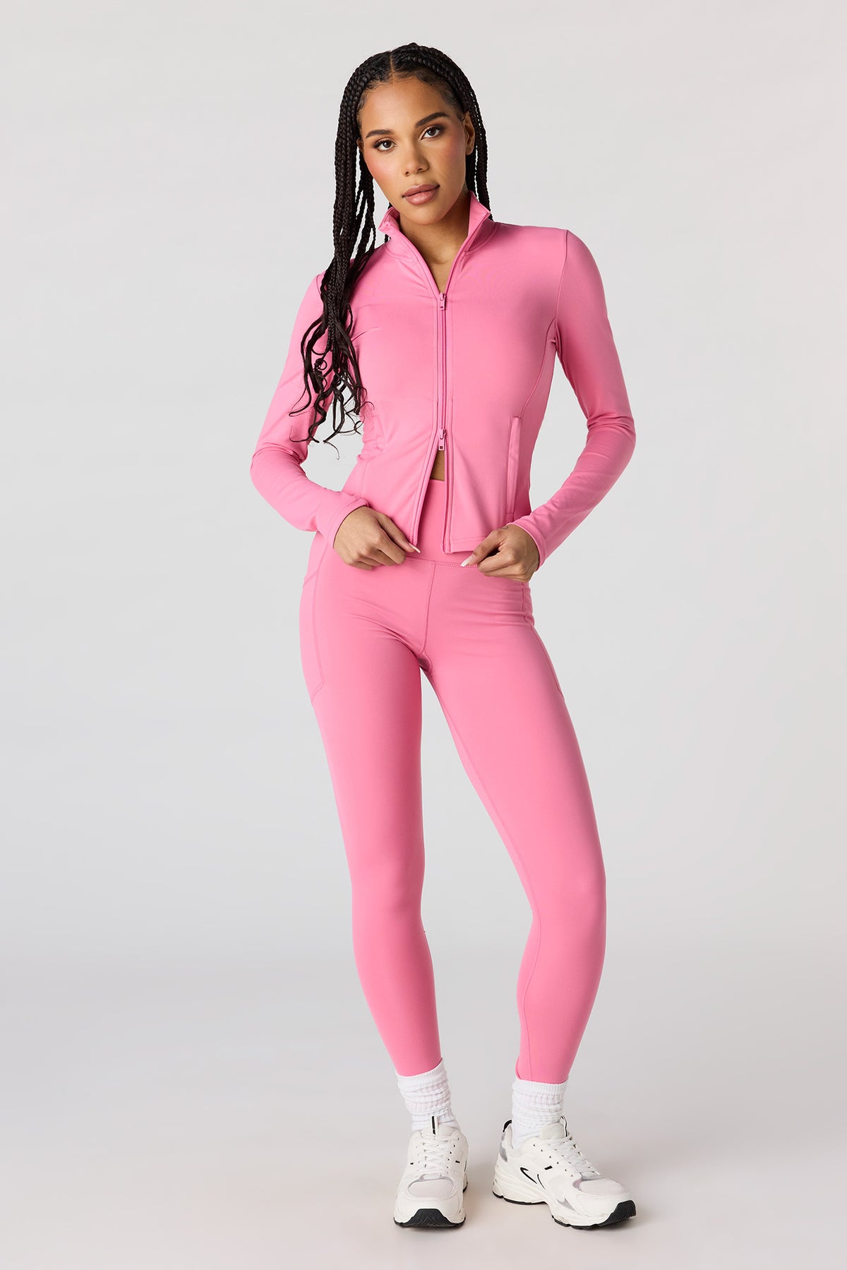 Alt View 4. Active High Density Side Pocket Legging - Pink
