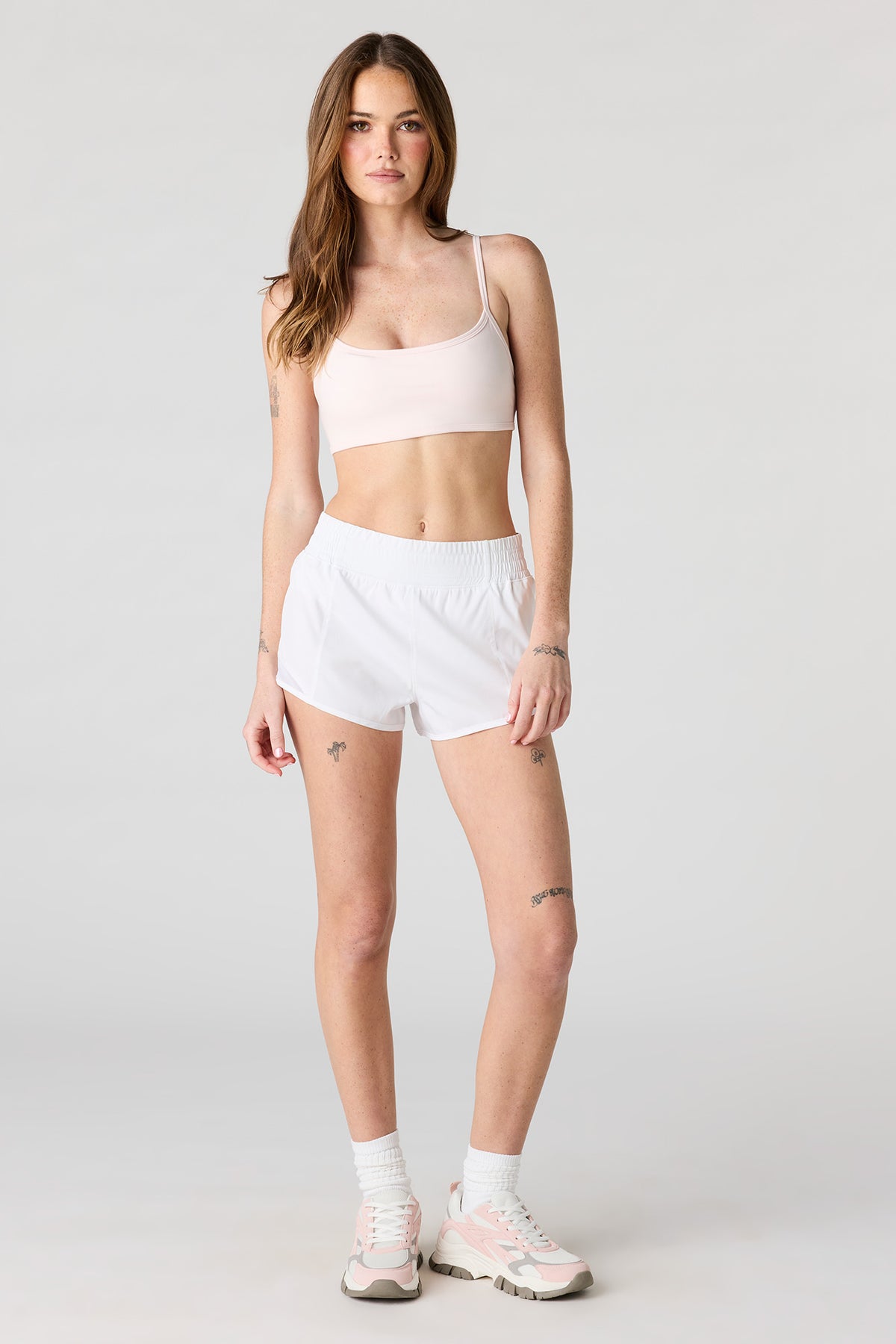 Alt View 3. Active High Density Running Short 2.5" - White