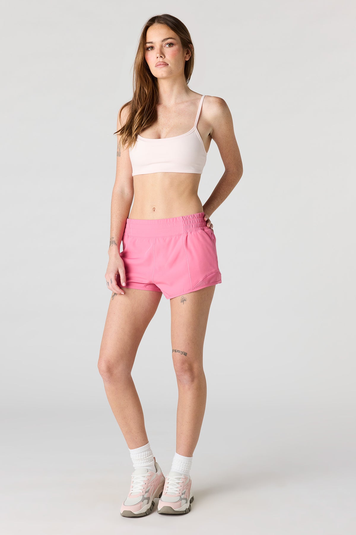Alt View 3. Active High Density Running Short 2.5" - Pink