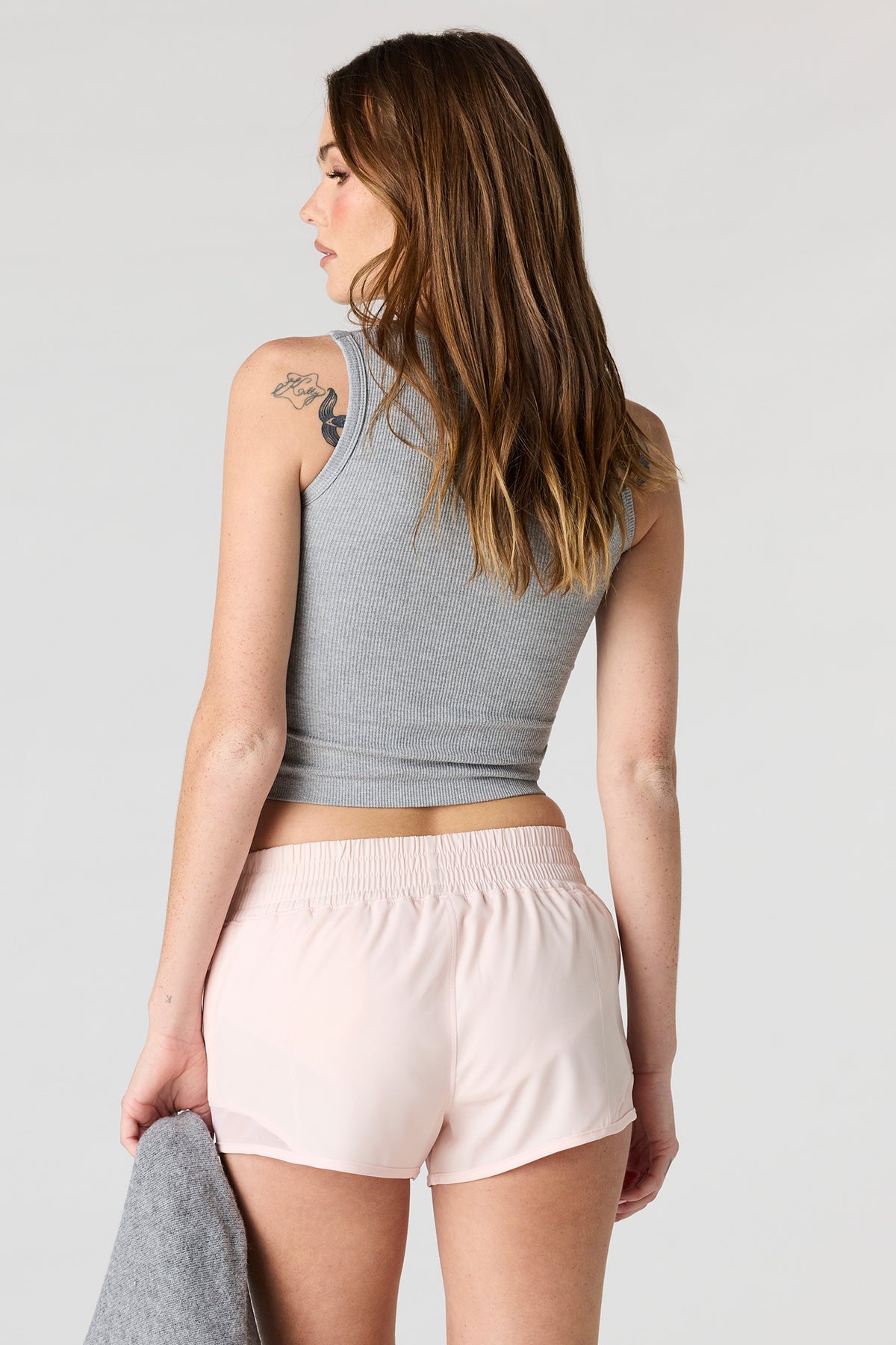 Alt View 2. Active High Density Running Short 2.5" - Light Pink