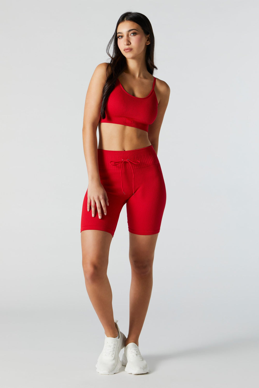 Red Sommer Ray Seamless Ribbed Biker Short Red Sommer Ray Seamless Ribbed Biker Short 3