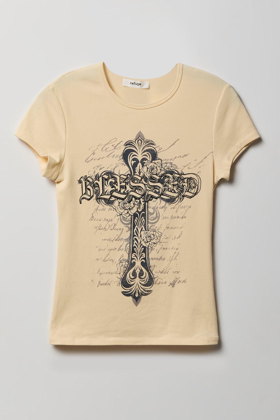 Alt View 5. Gothic Graphic Fitted Tee - Yellow