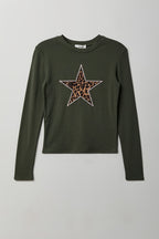Fitted Graphic Long Sleeve Top
