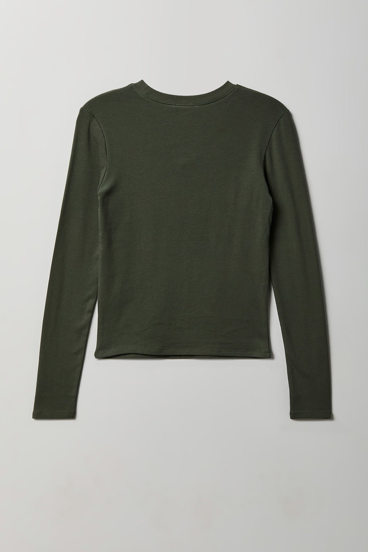 Alt View 2. Fitted Graphic Long Sleeve Top - Green