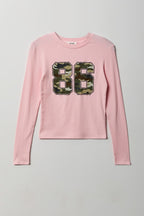 Fitted Graphic Long Sleeve Top