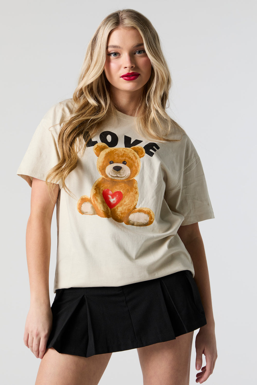 Love Teddy Graphic Boyfriend T-Shirt Love Teddy Graphic Boyfriend T-Shirt 2