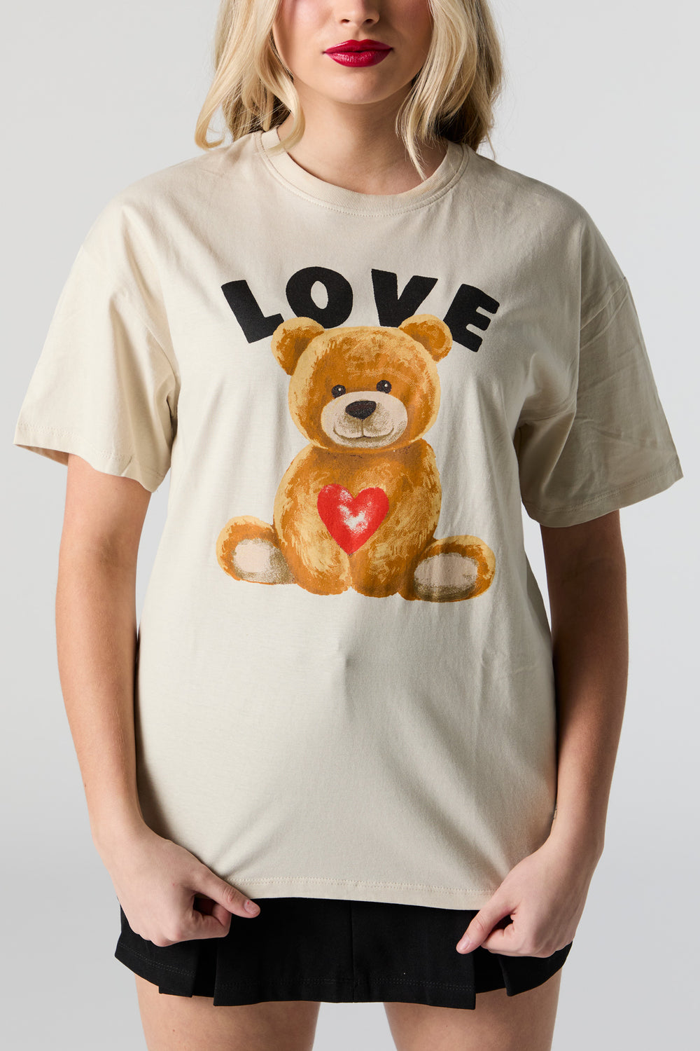 Love Teddy Graphic Boyfriend T-Shirt Love Teddy Graphic Boyfriend T-Shirt 1