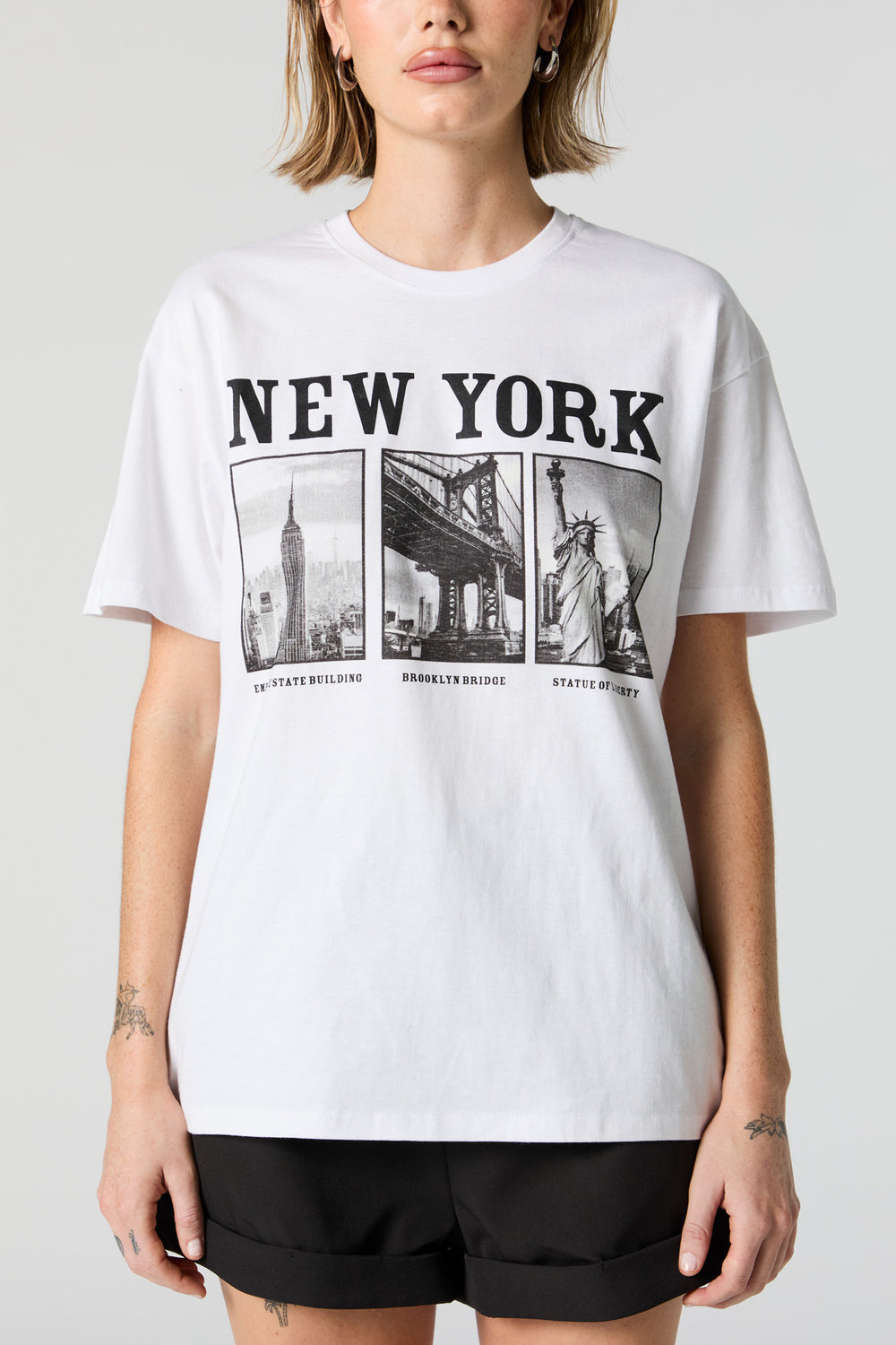 New York Tourist Spots Graphic Boyfriend T-Shirt New York Tourist Spots Graphic Boyfriend T-Shirt 1