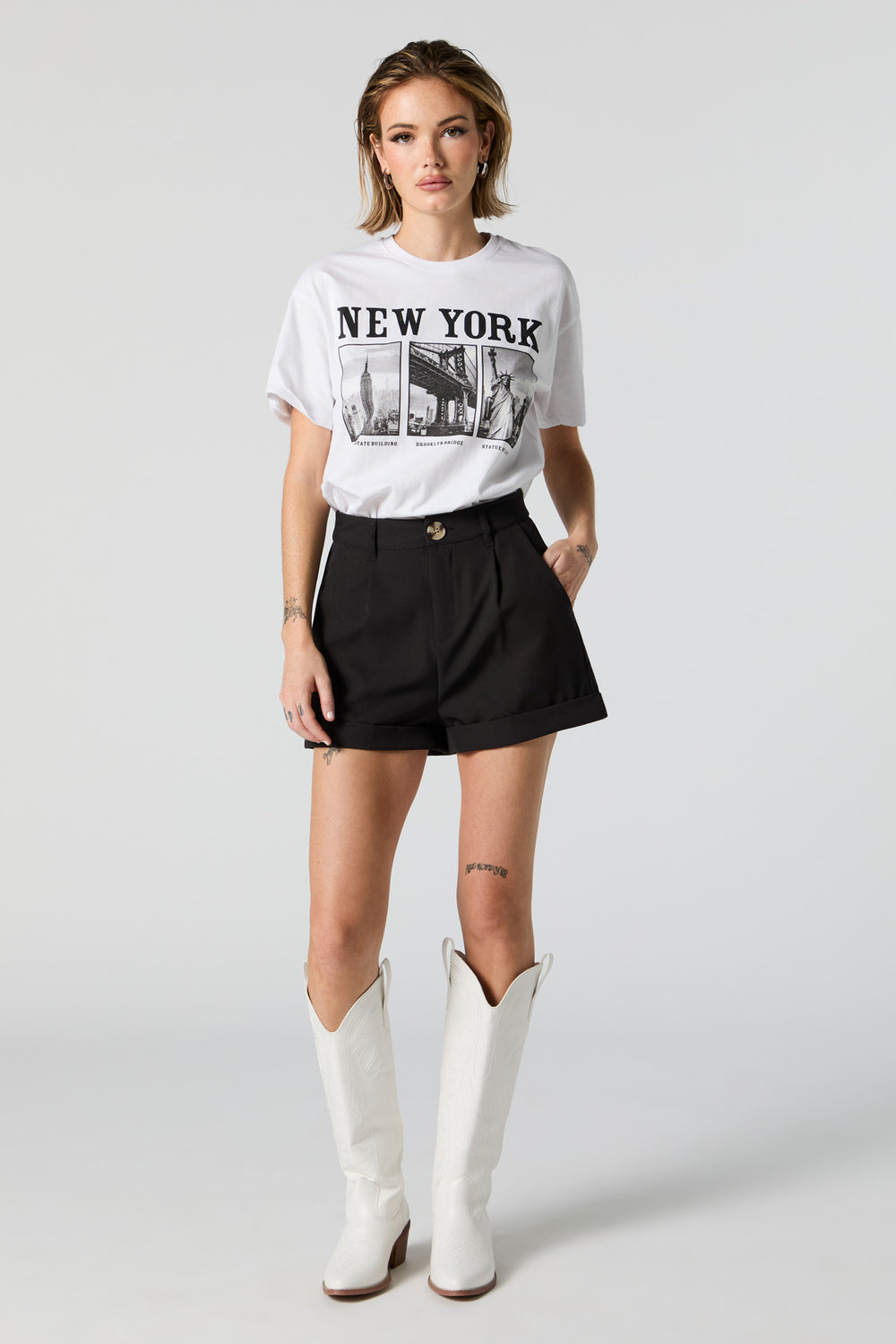 New York Tourist Spots Graphic Boyfriend T-Shirt New York Tourist Spots Graphic Boyfriend T-Shirt 3