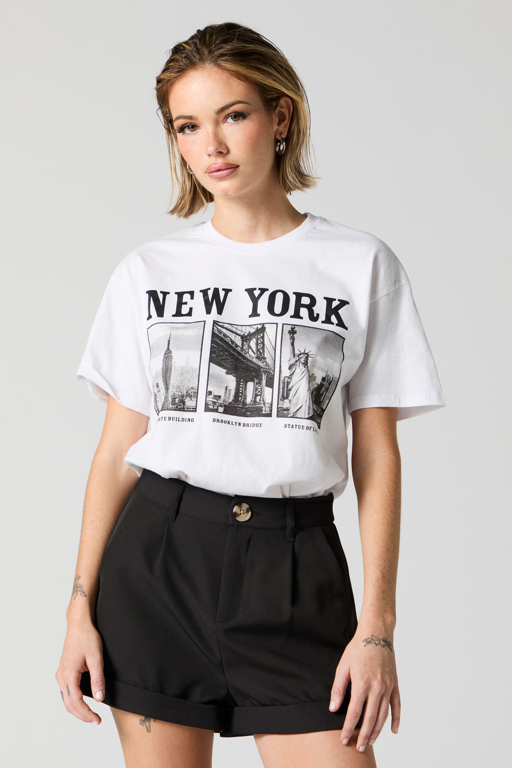 New York Tourist Spots Graphic Boyfriend T-Shirt New York Tourist Spots Graphic Boyfriend T-Shirt 2