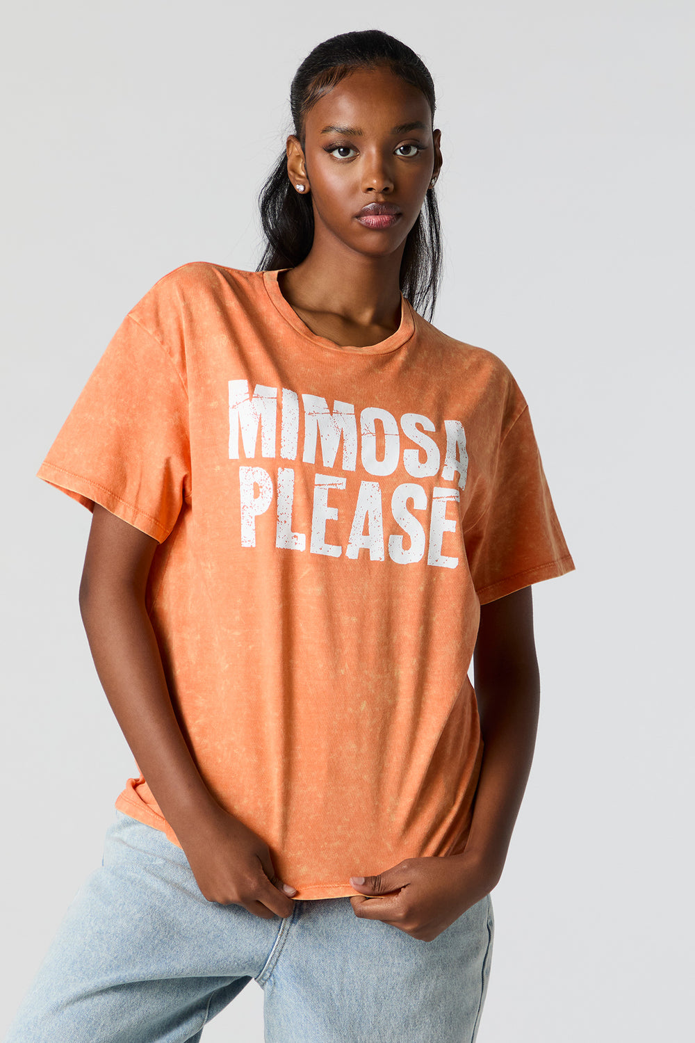 Mimosa Please Graphic Washed Boyfriend T-Shirt Mimosa Please Graphic Washed Boyfriend T-Shirt 2