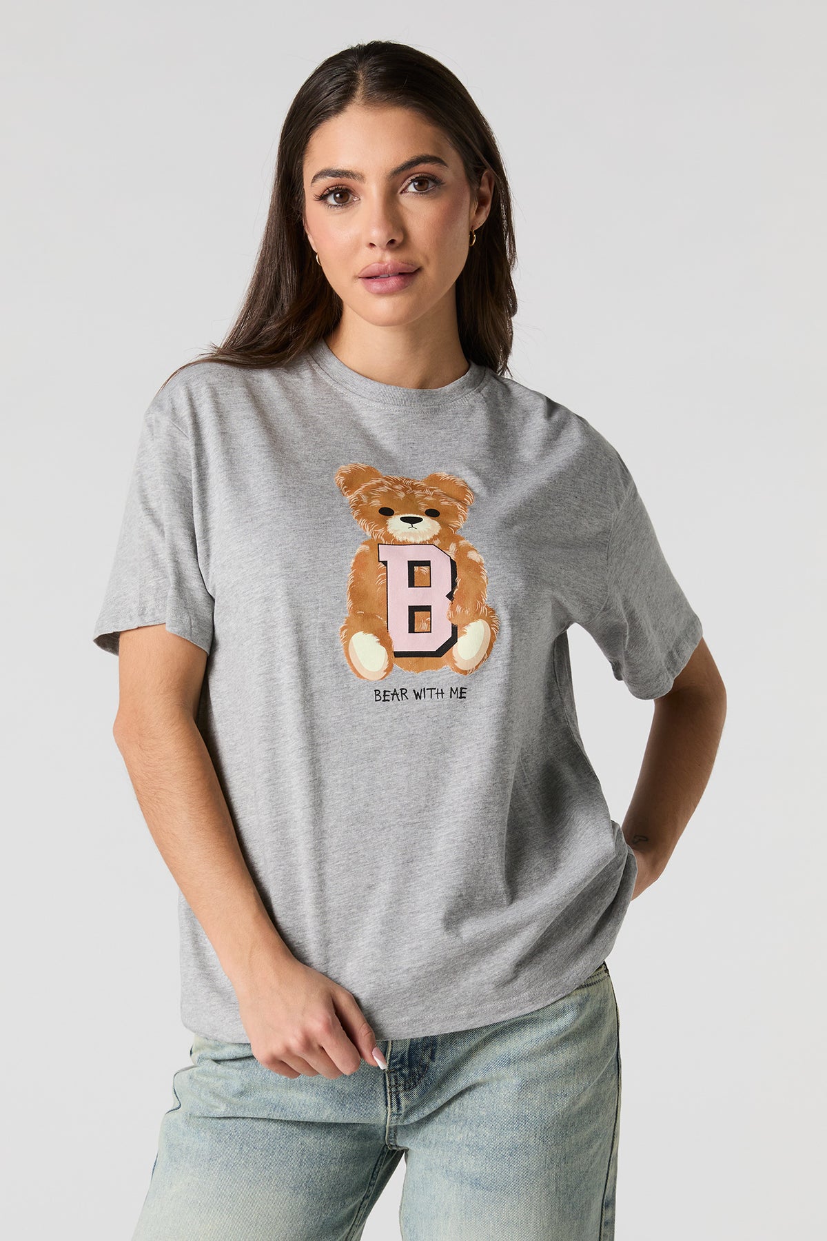 Bear With Me Graphic Boyfriend T-Shirt