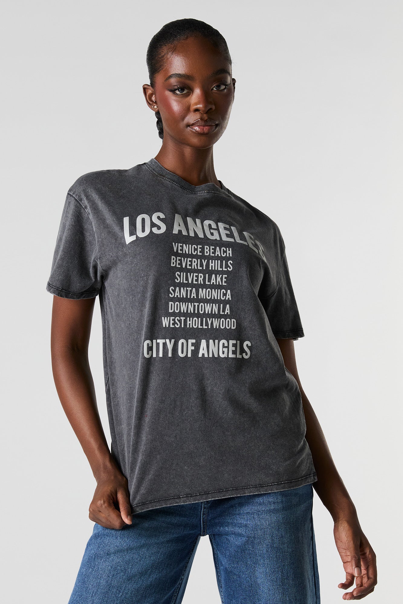 City of Angels Graphic Washed Boyfriend T-Shirt